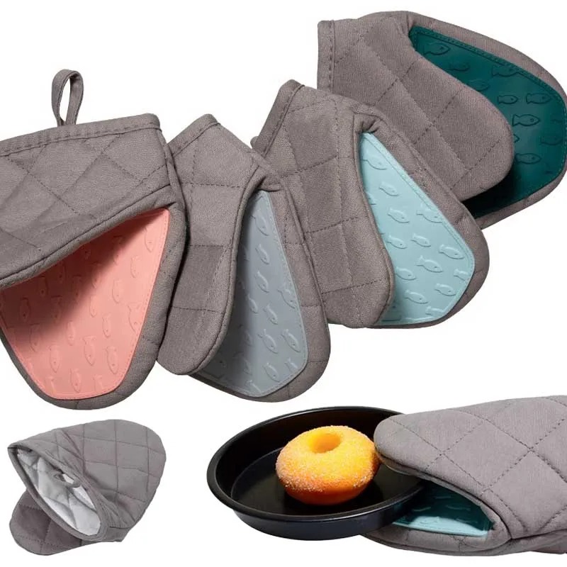 Oven Mitt Silicone - 1 Stück Silikon-Ofenhandschuh, Verbrühungsschutz, Topflappen, Küchen-Silikonhandschuhe,