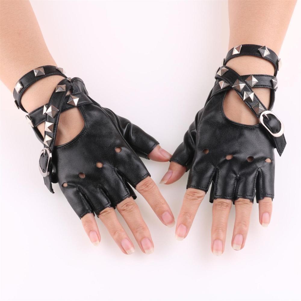 Leather Driving Glove - Unisex finger less fahren pu Leder