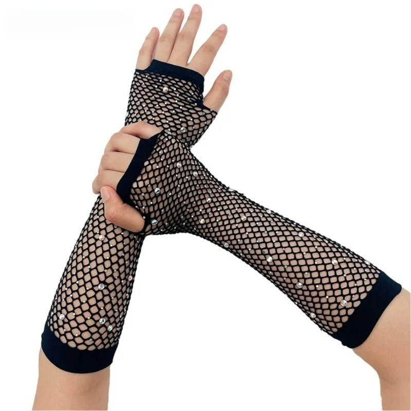 Fingerless Glove Knit - Atmungsaktive fingerlose Handschuhe für Hochzeiten, Netzärmel