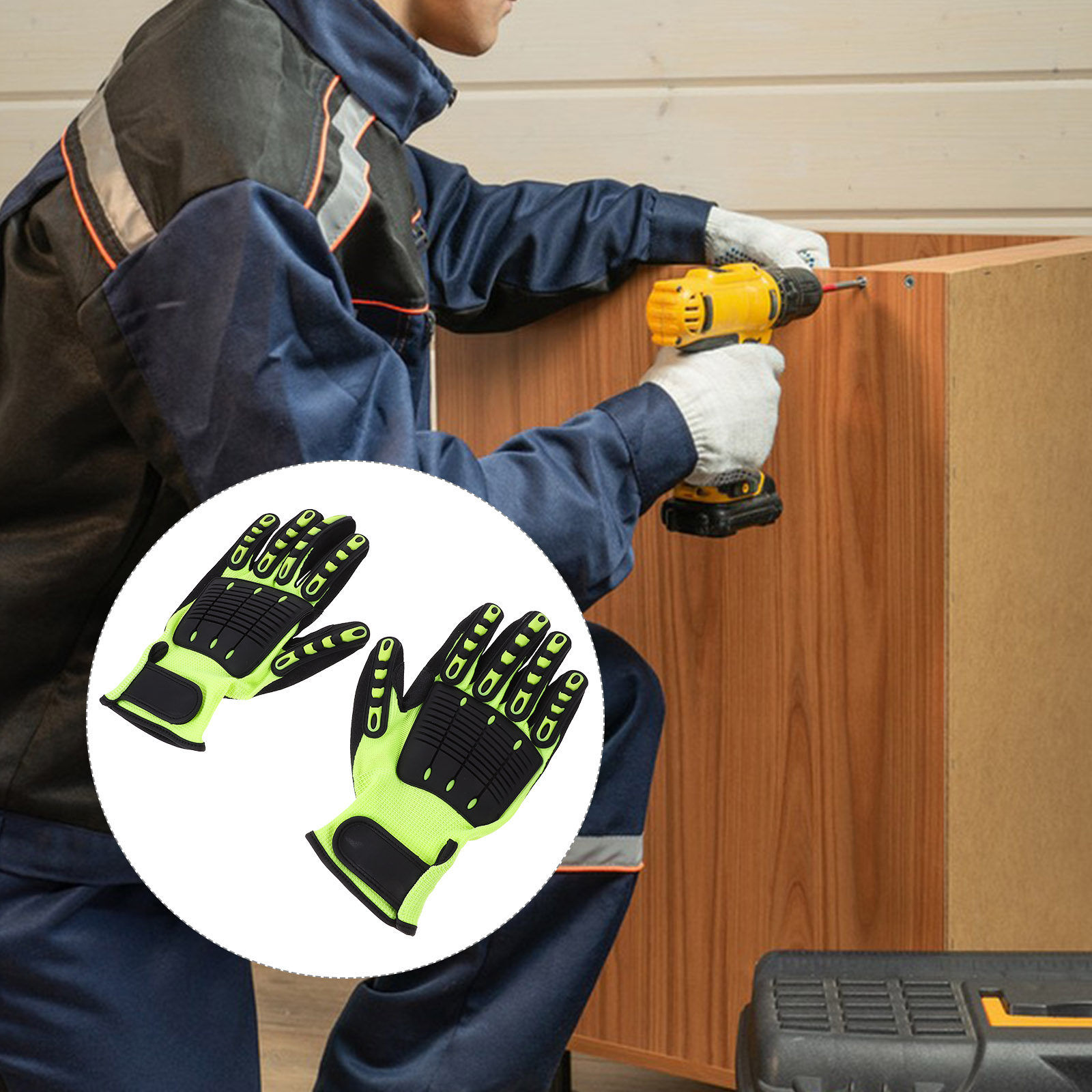 Work Glove Impact - 1 Paar robuste Gartenhandschuhe, schnittfest, rutschfest,