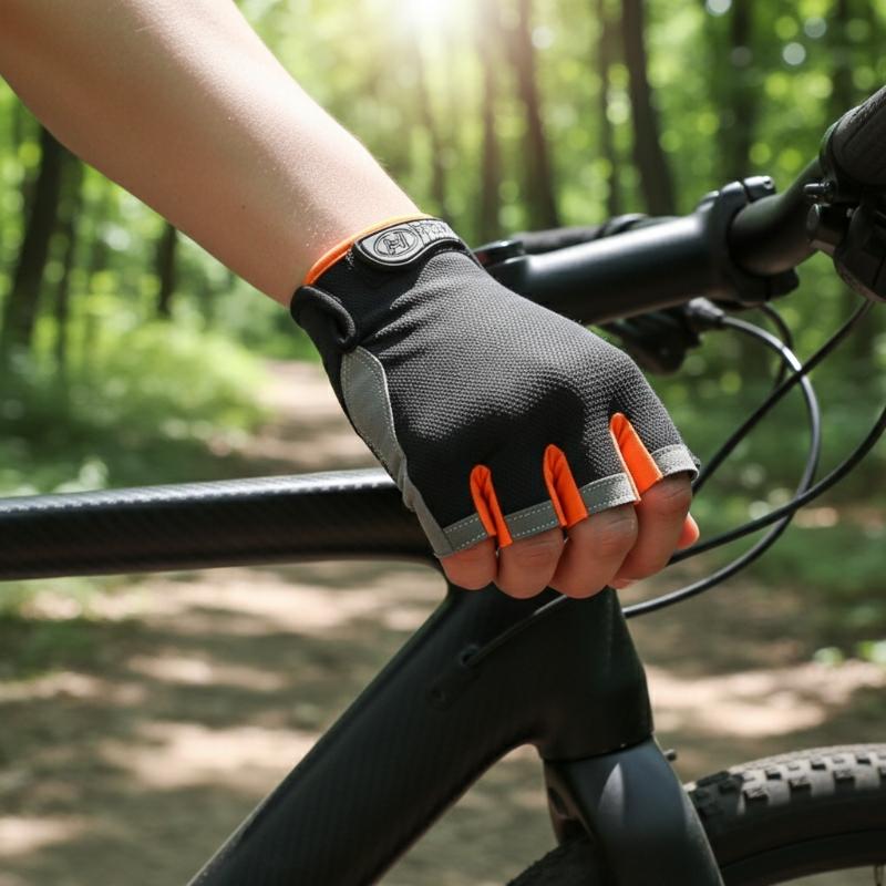 Fingerless Glove Knit - Halbfinger-Fahrradhandschuhe für Herren und Damen, rutschfest,