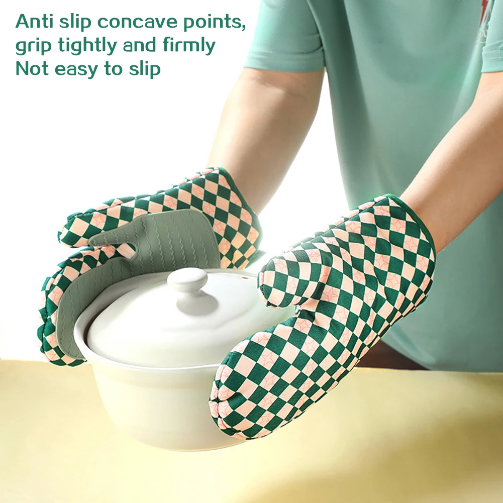 Oven Mitt Silicone - Silikon-Ofenhandschuhe Hitzebeständige Verdickte Rutschfeste Küchenhandschuhe Wärmeisolierende