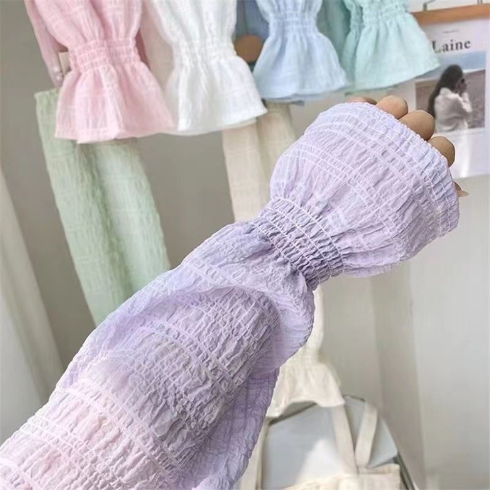 Fingerless Glove Knit - Sommerliche Outdoor-Spitzennetz-Sonnenschutzärmel, UV-Schutz, einfarbig, atmungsaktiv, locker