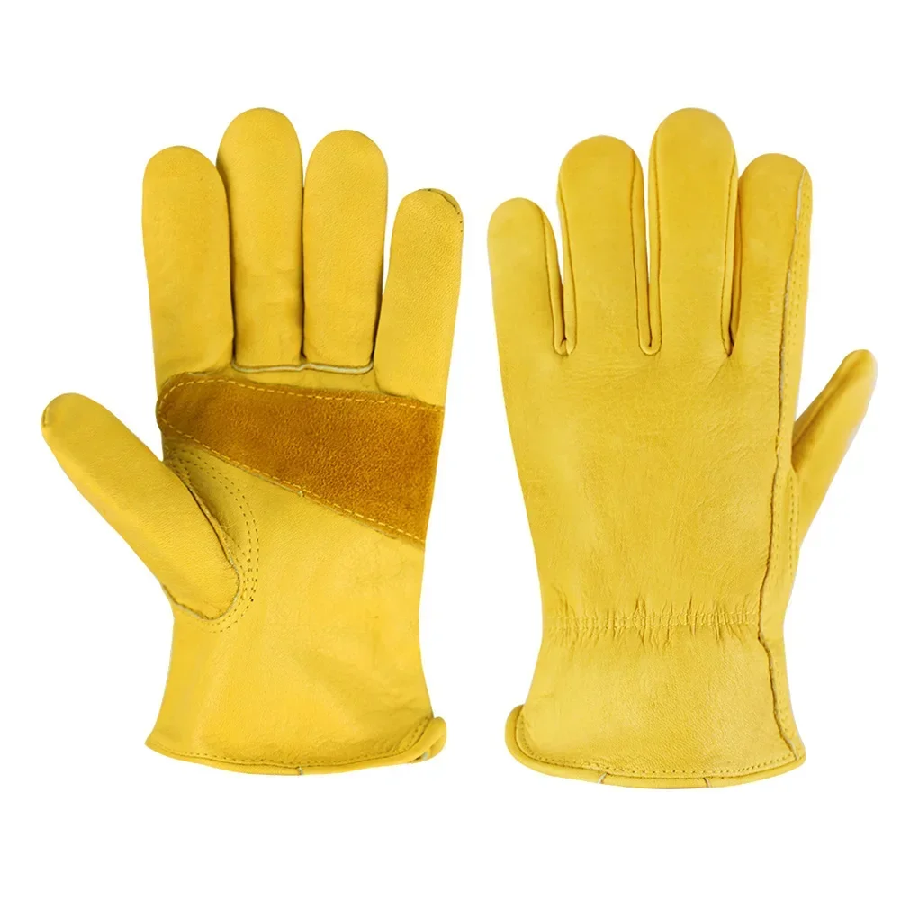 Leather Driving Glove - Leder-Arbeitsschutzhandschuhe für Garten, Motorradfahren, Schweißen, Werkstätten,