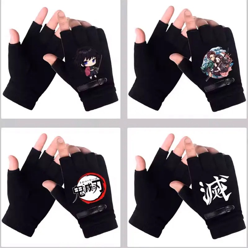 Fingerless Glove Knit - Anime Dämon Slayer Student Halbe Finger