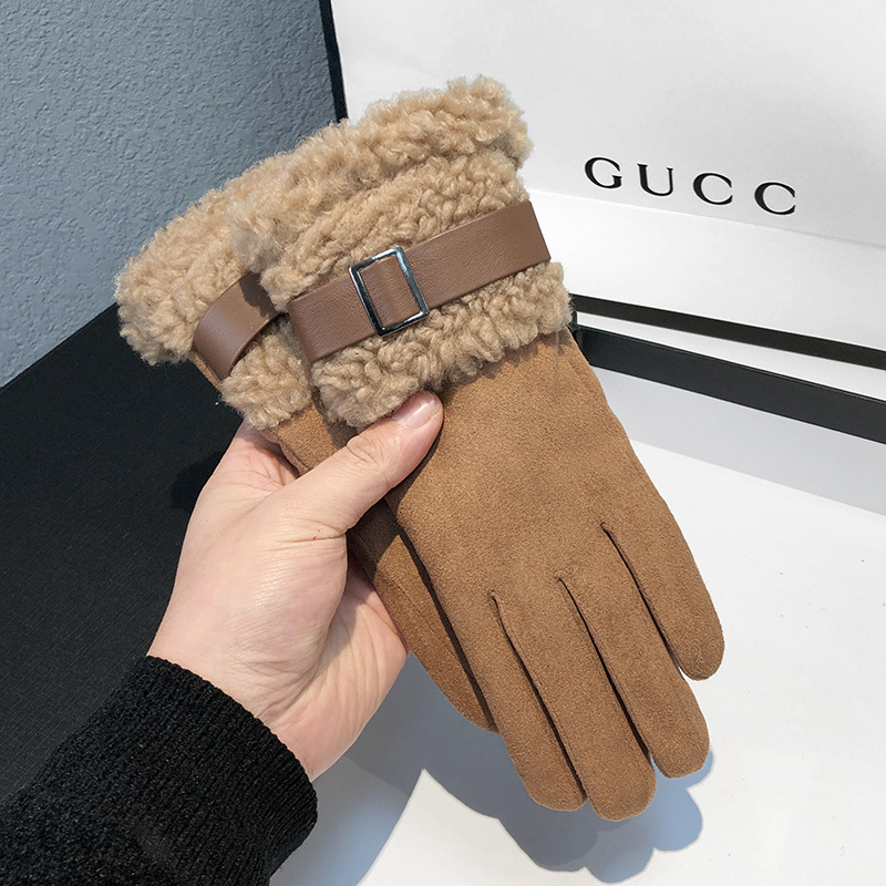 Wool Glove Lined - Damen-Winterhandschuhe, verdickte warme, mit Fleece gefütterte