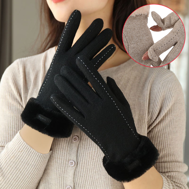 Wool Glove Lined - Frauen Winter handschuhe Flip Top Fingers