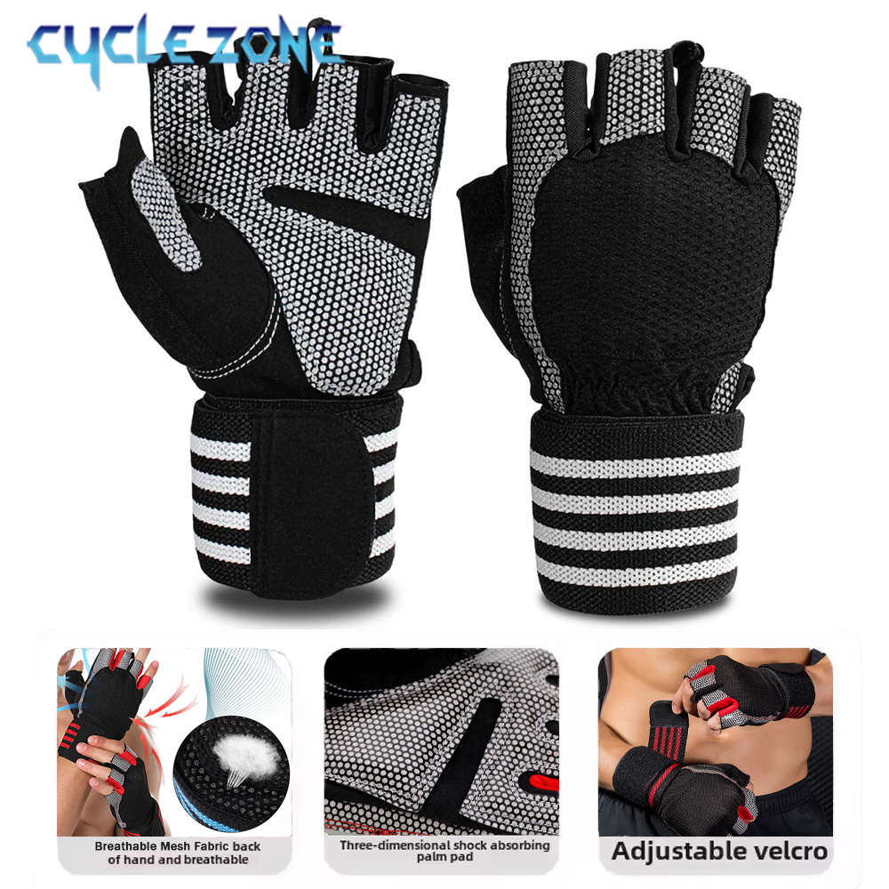 Workout Glove Gym - 1 Paar Halbfinger-Fitnesshandschuhe mit Handgelenkstütze für