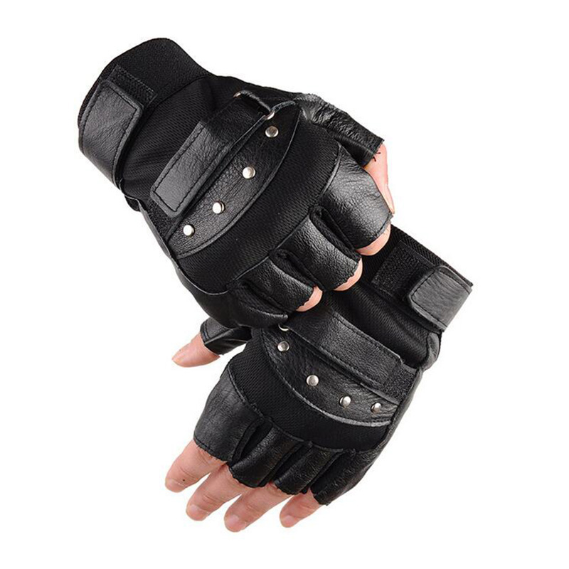Workout Glove Gym - Herren Halb finger Leder Fitness handschuhe