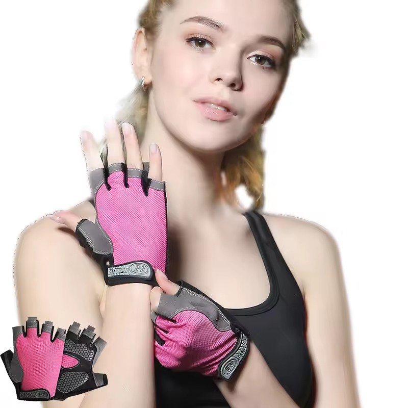Workout Glove Gym - Atmungsaktive, rutschfeste Halbfinger-Handschuhe für Fitness, Radfahren,