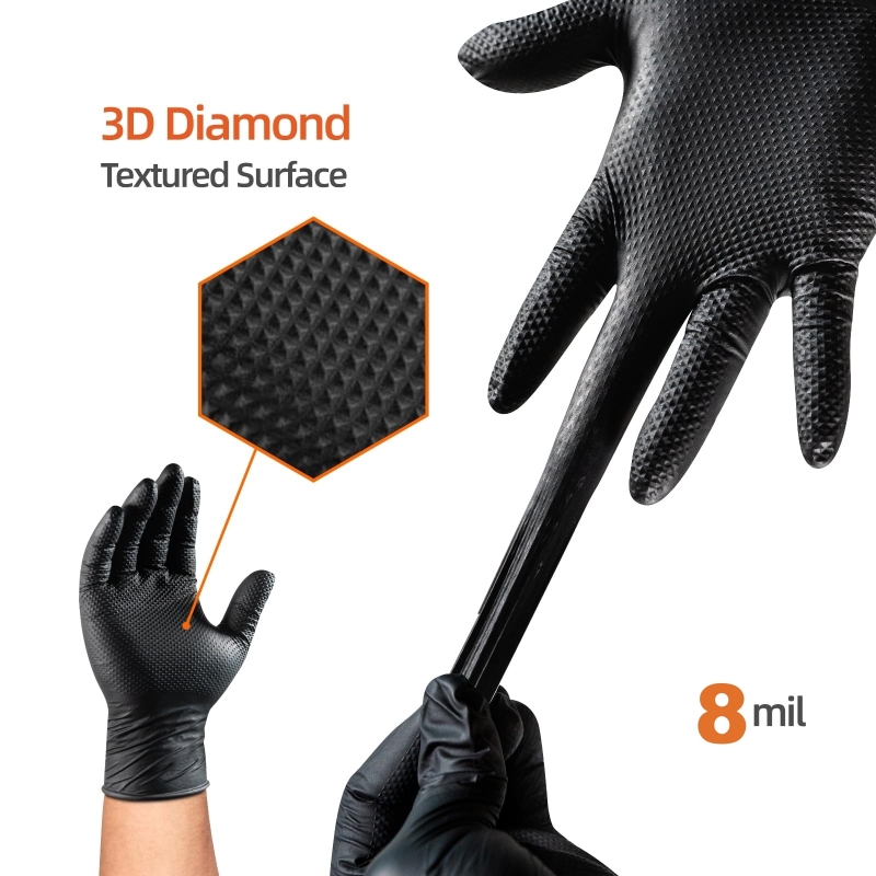 8Mil Hochleistungs-Schwarze Ni – Nitrile Mechanic Glove Bewertung und Preis