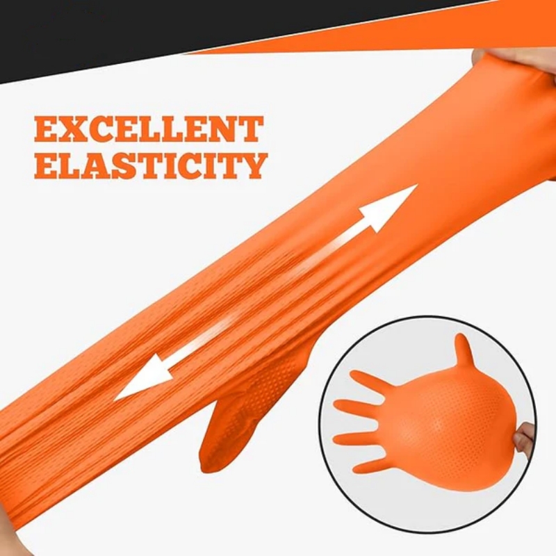 Hochbelastbare orangefarbene N – Nitrile Mechanic Glove Bewertung und Preis