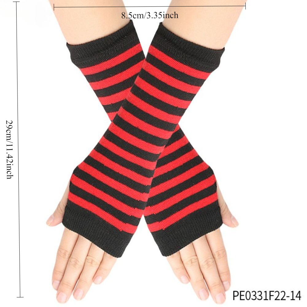 PESENAR Rot-schwarz gestreifte – Fingerless Glove Knit Bewertung und Preis