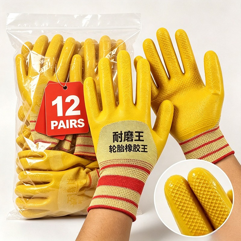 Gelbe Latex-Gummi-Nitril-Arbei – Nitrile Mechanic Glove Bewertung und Preis