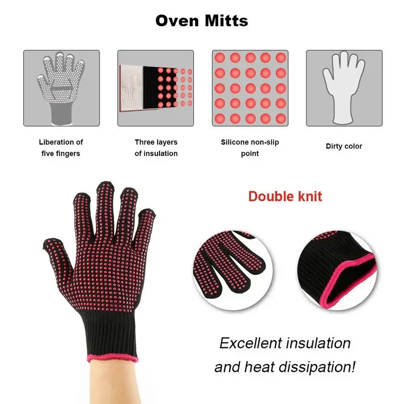 1 Paar rutschfeste Silikon-Gri – Oven Mitt Silicone Bewertung und Preis