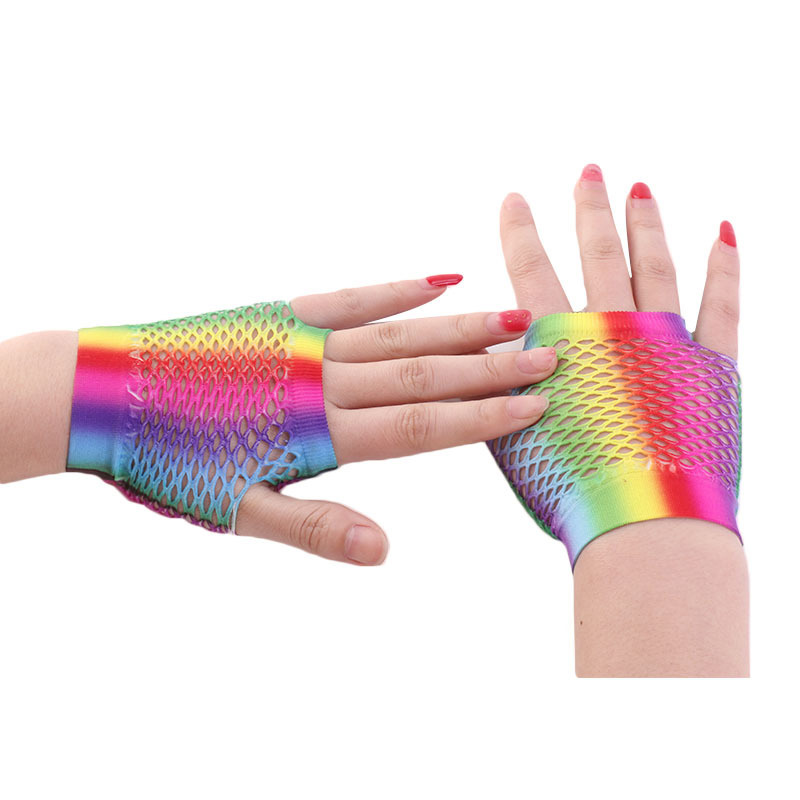 Damen Sexy Regenbogen Farbe Ku – Fingerless Glove Knit Bewertung und Preis