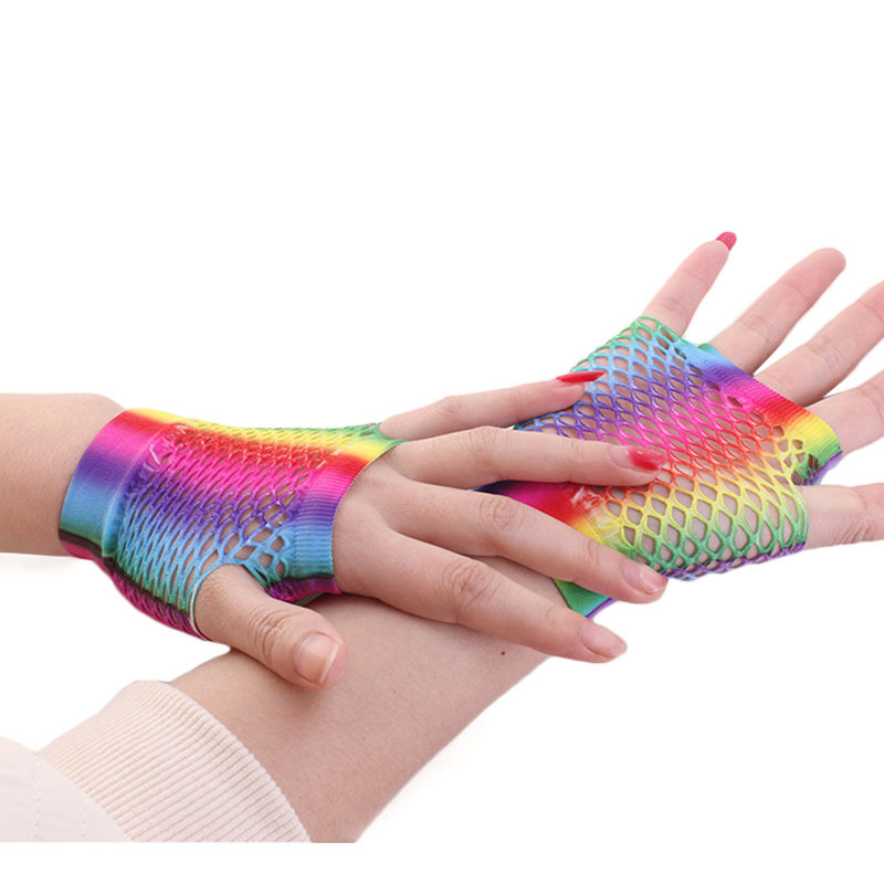 Damen Sexy Regenbogen Farbe Ku – Fingerless Glove Knit Bewertung und Preis