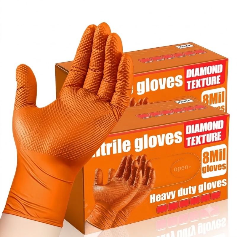 Hochbelastbare orangefarbene N – Nitrile Mechanic Glove Bewertung und Preis