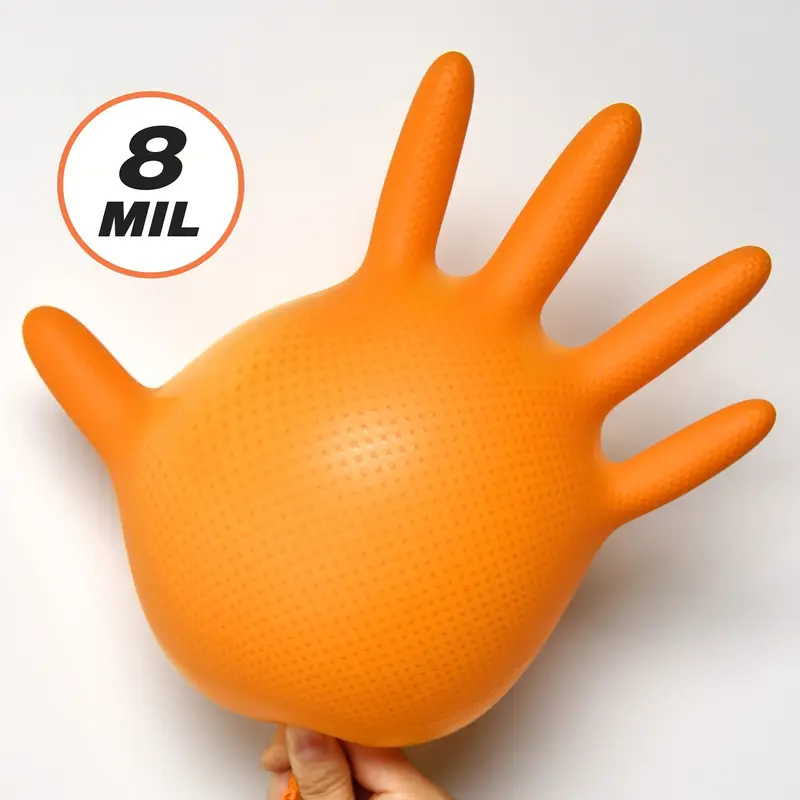 Hochbelastbare orangefarbene N – Nitrile Mechanic Glove Bewertung und Preis