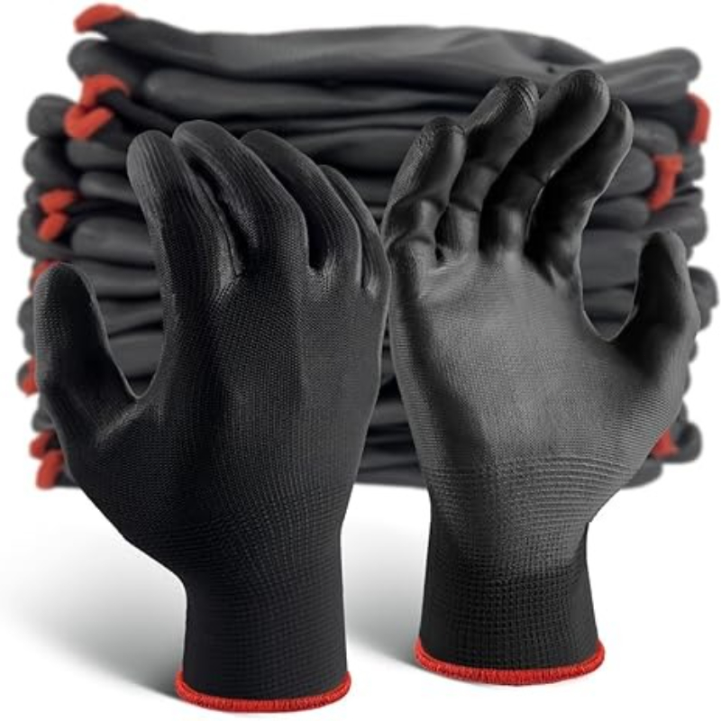 6/12/18PCS Schwarz PU Beschich – Nitrile Mechanic Glove Bewertung und Preis